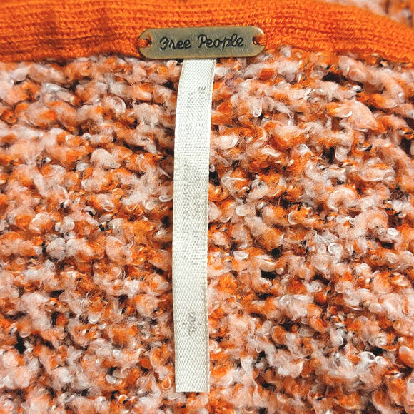 Free People Cowl Neck Knit Sweater Oversized Relaxed Fit Casual Boho Red Pink S - Picture 12 of 16